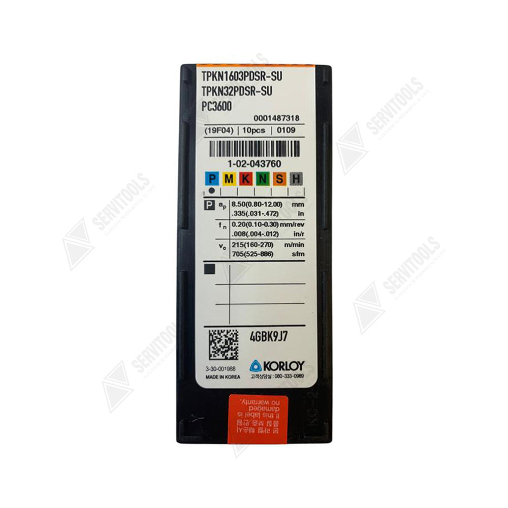 Inserto Korloy TPKN 1603PDSR SU PC3600 - Imagen 3