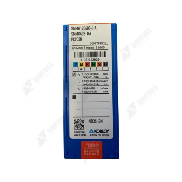 Inserto Korloy SNMG 120408 HA PC9030 - Imagen 3