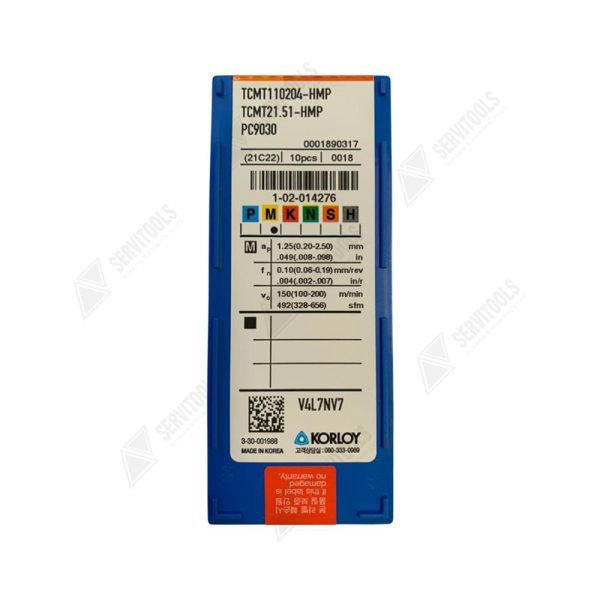 Inserto Korloy TCMT 110204 HMP PC9030 - Imagen 3