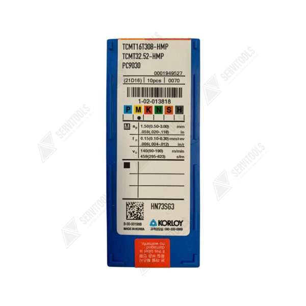 Inserto Korloy TCMT 16T308 HMP PC9030 - Imagen 3