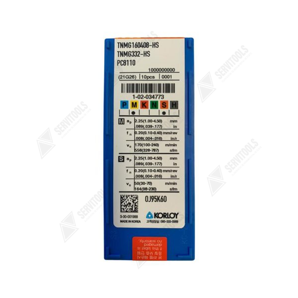 Inserto Korloy TNMG 160408 HS PC8110 - Imagen 3