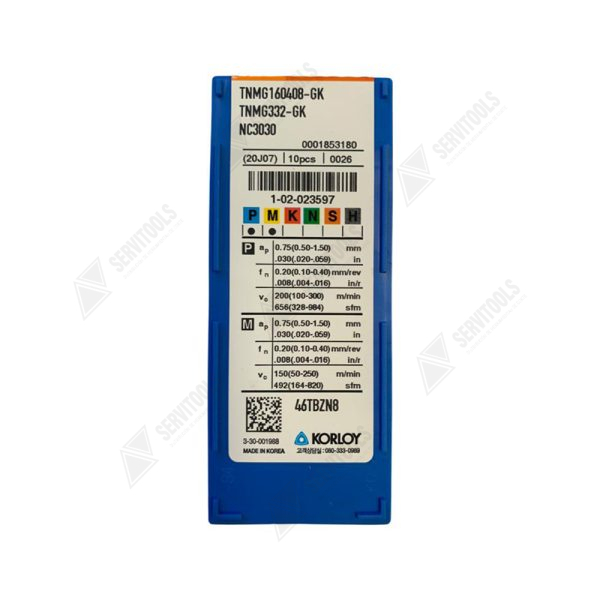 Inserto Korloy TNMG 160408 GK/VM NC3030 - Imagen 3