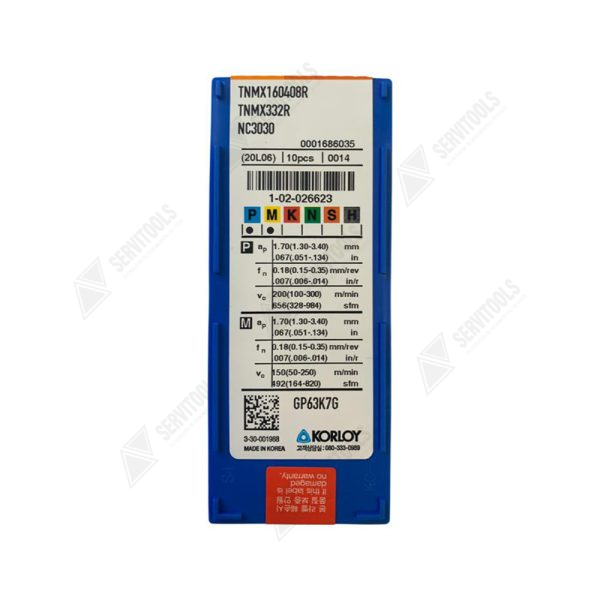 Inserto Korloy TNMX 160408R NC3030 - Imagen 3