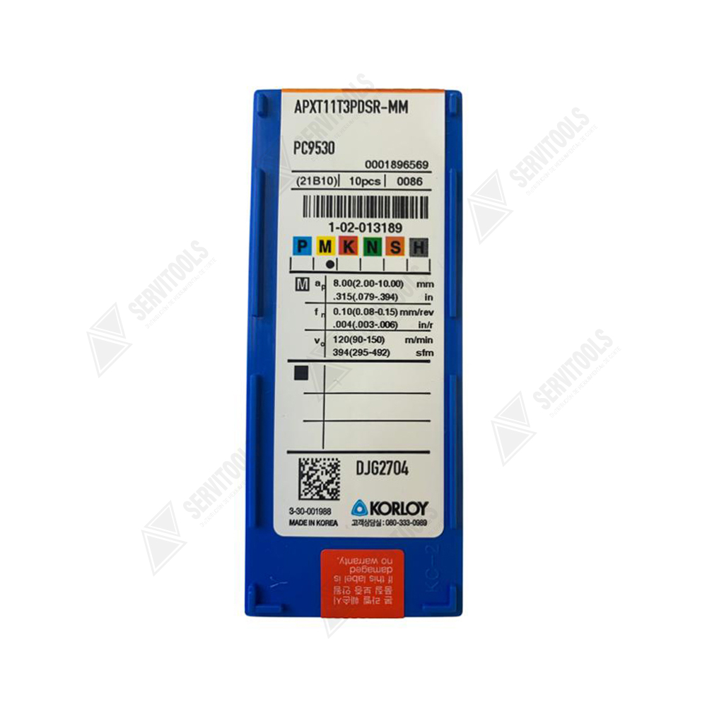 Inserto Korloy APXT 11T3PDSR MM PC9530 - Imagen 3