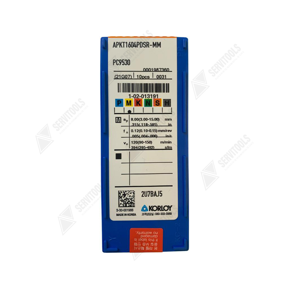 Inserto Korloy APKT 1604PDSR MM PC9530 - Imagen 3