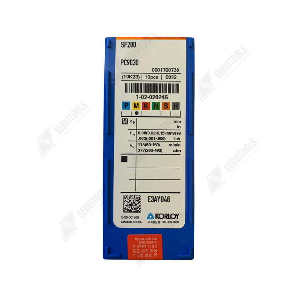 Inserto Korloy SP200 PC9030 - Imagen 3