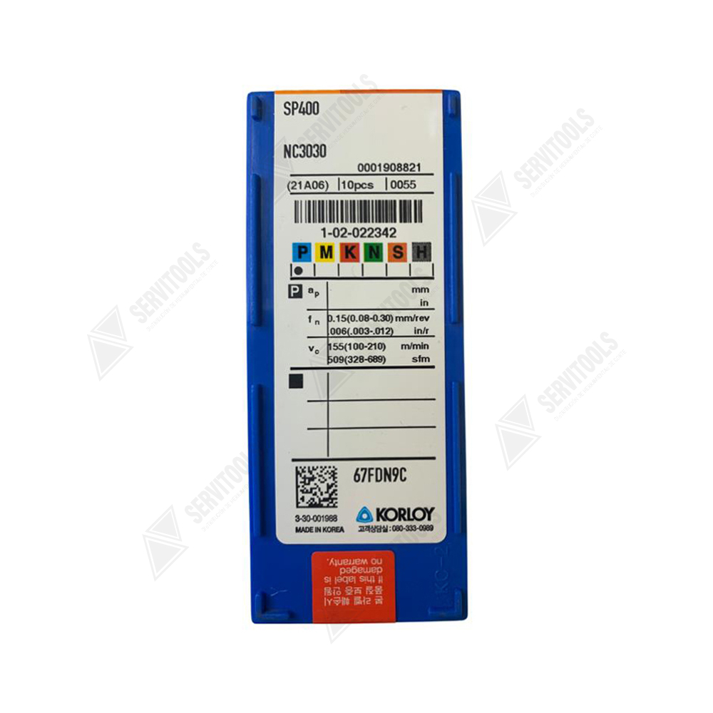 Inserto Korloy SP400 NC3030 - Imagen 3