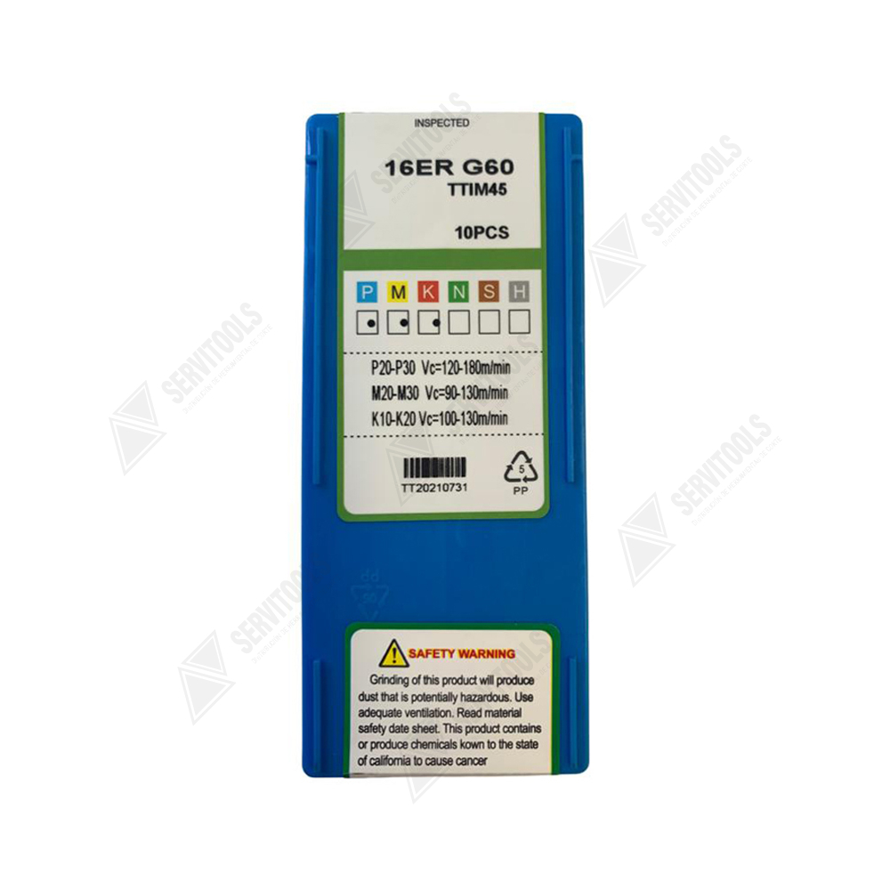 Inserto Metomet de Roscado 16ER-G60 TTI45(1,75-3,0)(14-8) - Imagen 3