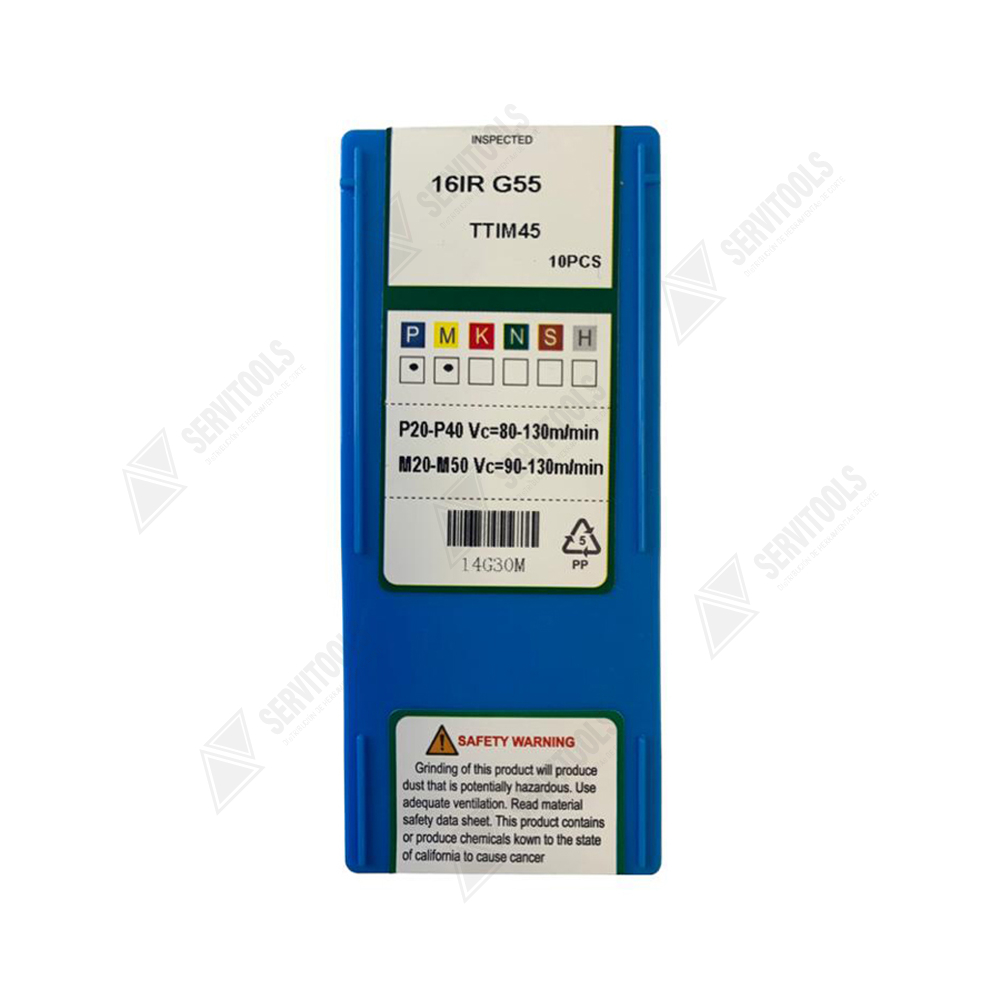 Inserto Metomet de Roscado 16IR-G55 TTI45(1,75-3,0)(14-8) - Imagen 3