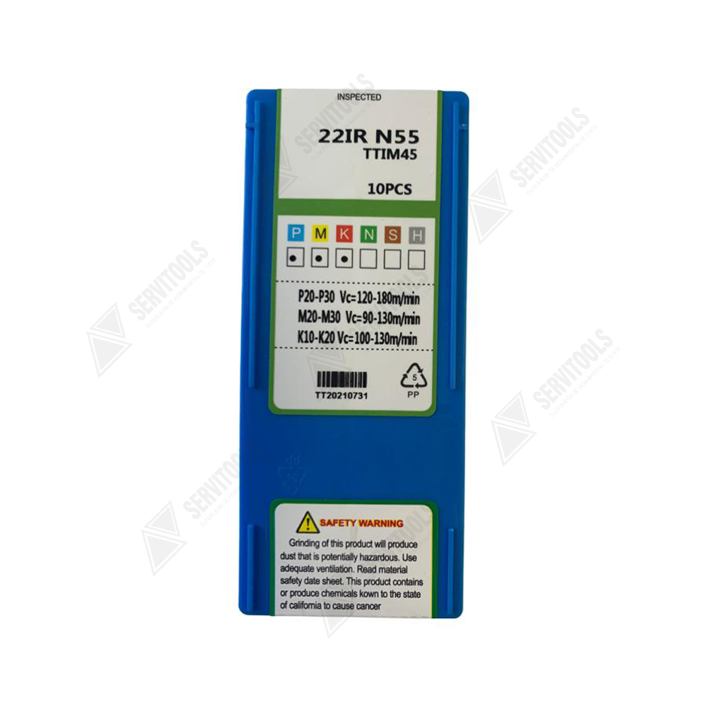 Inserto Metomet de Roscado 22IR-N55 TTI45(3,5-7,5)(7-5) - Imagen 3