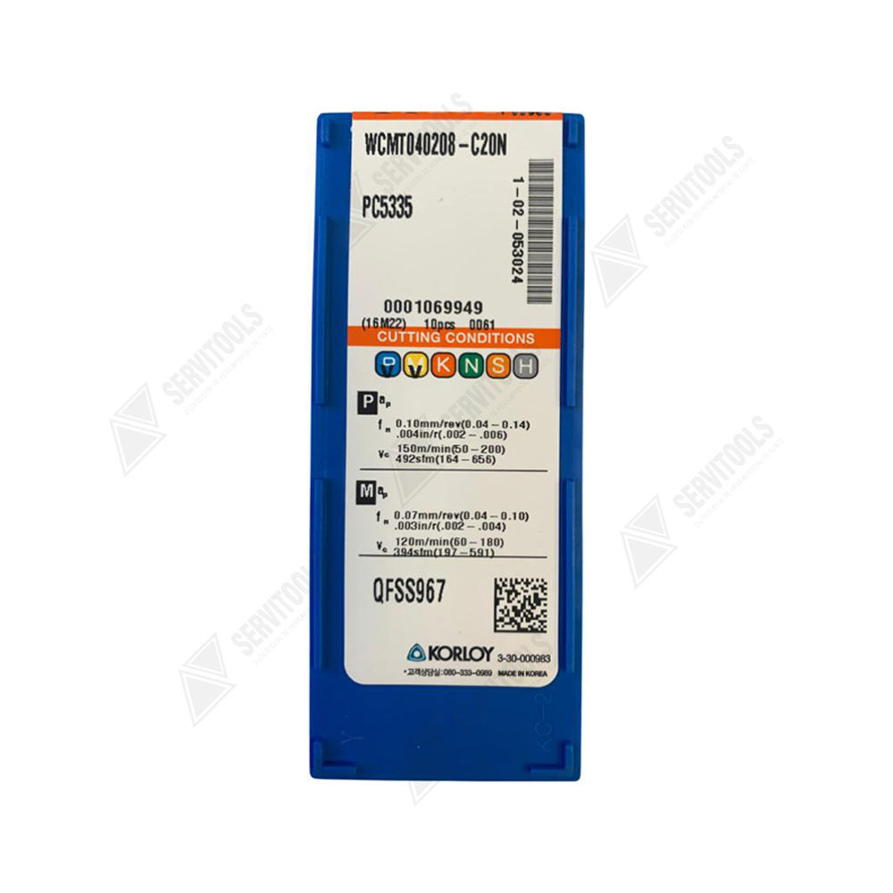 Inserto Korloy WCMT 040208 C20 NCM335-PC5335 - Imagen 3