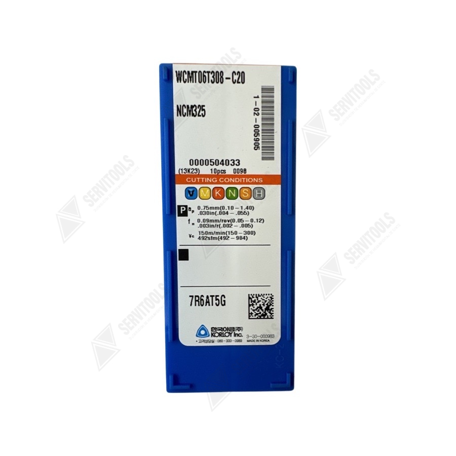 Inserto Korloy WCMT 06T308 C20 NCM325 - Imagen 3