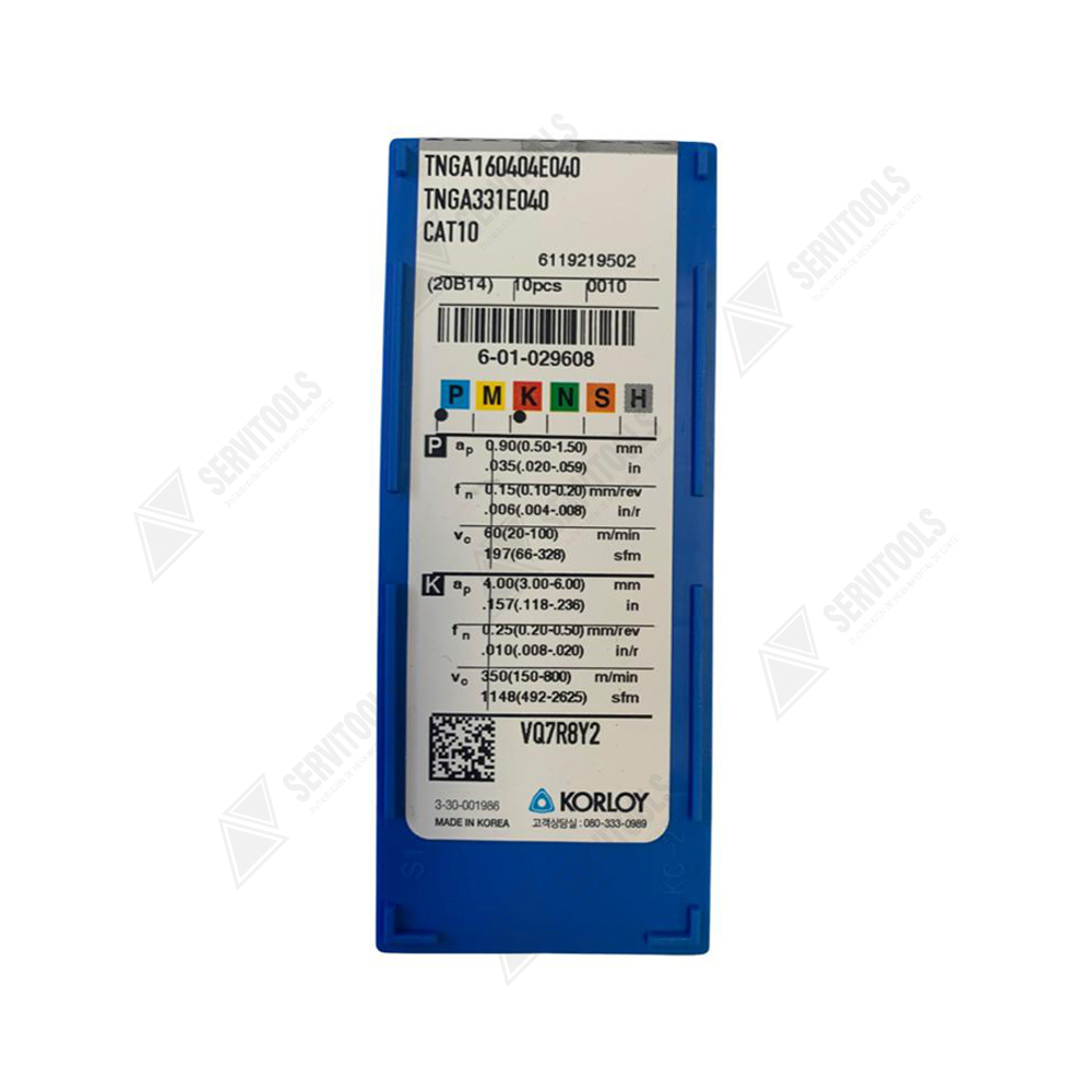 Inserto Korloy TNGA 160404 CAT10 - Imagen 3