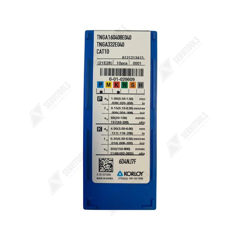 Inserto Korloy TNGA 160408 CAT10 - Imagen 3